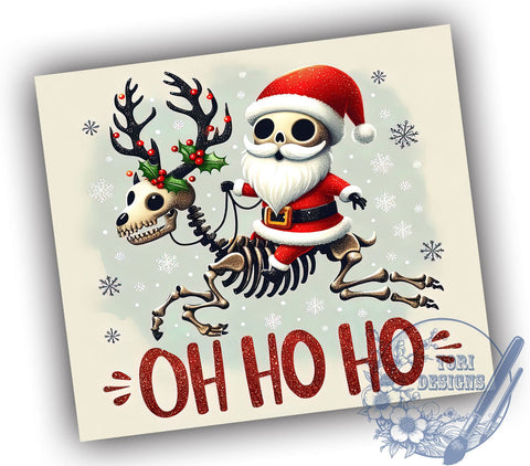 Oh Ho Ho, Christmas Skeleton, 20oz Tumbler, Holiday Humor, PNG File, Sublimation Design, Funny Christmas Tumbler, Skeleton Decor Sublimation ToriDesigns 