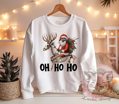 Oh Ho Ho, Skeleton Christmas, PNG Sublimation, Holiday Design, Christmas Humor, Digital Download, Funny Skeleton, Christmas Clipart Sublimation Lara' s Designs 