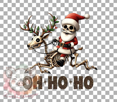 Oh Ho Ho, Skeleton Christmas, PNG Sublimation, Holiday Design, Christmas Humor, Digital Download, Funny Skeleton, Christmas Clipart Sublimation Lara' s Designs 