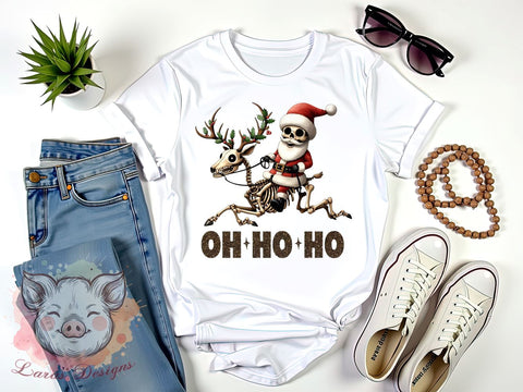 Oh Ho Ho, Skeleton Christmas, PNG Sublimation, Holiday Design, Christmas Humor, Digital Download, Funny Skeleton, Christmas Clipart Sublimation Lara' s Designs 