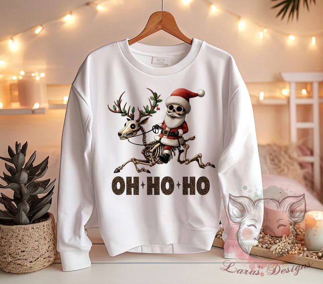 Oh Ho Ho, Skeleton Christmas, PNG Sublimation, Holiday Design, Christmas Humor, Digital Download, Funny Skeleton, Christmas Clipart Sublimation Lara' s Designs 