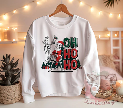 Oh Ho Ho, Skeleton Christmas, PNG Sublimation, Holiday Design, Christmas Humor, Digital Download, Funny Skeleton, Christmas Clipart Sublimation Lara' s Designs 