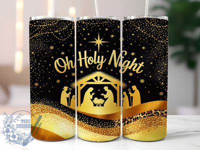 Oh Holy Night Christmas Jesus Tumbler, Oh Holy Night Wrap, Christian Gift Mug Design, Sublimation Wrap, Glitter Christmas Drinkware, Faith Holiday Gift, Religious Christmas Cup Sublimation ToriDesigns 