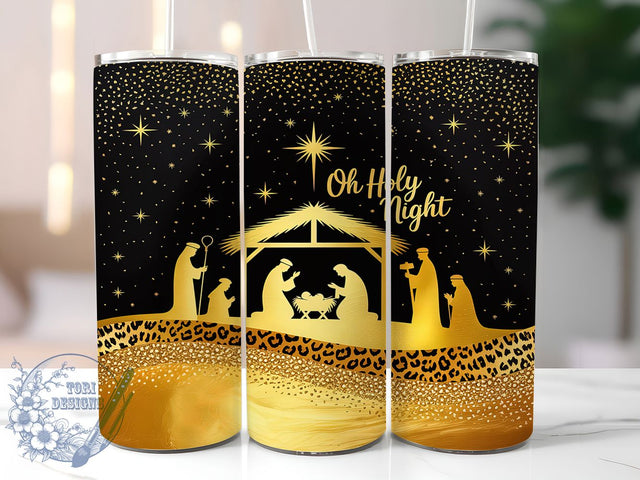 Oh Holy Night Christmas Jesus Tumbler, Oh Holy Night Wrap, Christian Gift Mug Design, Sublimation Wrap, Glitter Christmas Drinkware, Faith Holiday Gift, Religious Christmas Cup Sublimation ToriDesigns 