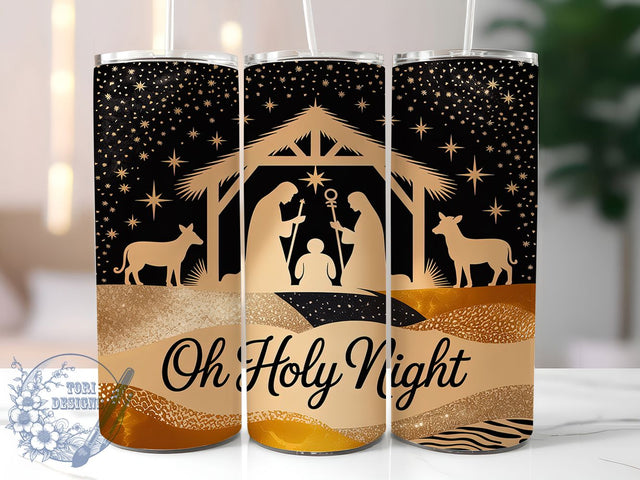 Oh Holy Night Christmas Jesus Tumbler, Oh Holy Night Wrap, Christian Gift Mug Design, Sublimation Wrap, Glitter Christmas Drinkware, Faith Holiday Gift, Religious Christmas Cup Sublimation ToriDesigns 