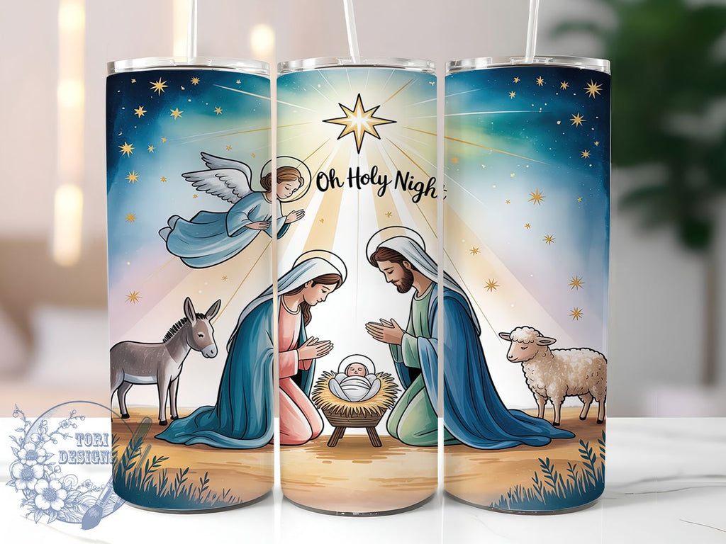 Oh Holy Night Nativity Tumbler, Oh Holy Night Wrap, Religious Mug ...