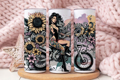 Oh Honey I Am That Bitch Tumbler Wrap, Positive Quote Digital Download PNG, Girl with Tattoos Tumbler Png, Sarcastic Sublimation Design Sublimation DesignSVG 