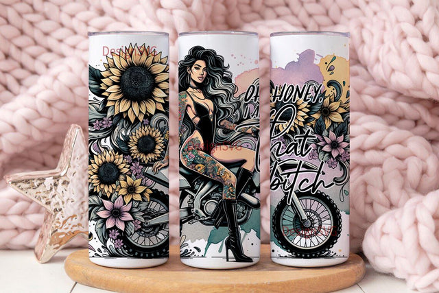 Oh Honey I Am That Bitch Tumbler Wrap, Positive Quote Digital Download PNG, Girl with Tattoos Tumbler Png, Sarcastic Sublimation Design Sublimation DesignSVG 