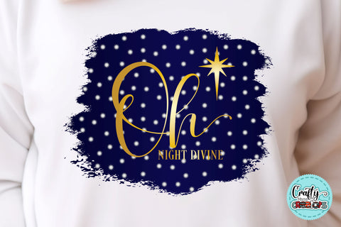 Oh Night Divine Png, Christian Christmas Sublimation PNG SVG Crafty Mama Studios 