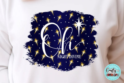 Oh Night Divine Png, Christian Christmas Sublimation PNG SVG Crafty Mama Studios 
