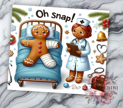 Oh Snap Christmas Tumbler, Christmas Graphics, 20 Oz Tumbler, Sublimation Design, Holiday Drinkware, Funny Christmas Design, PNG Download Sublimation Li Zamperini 