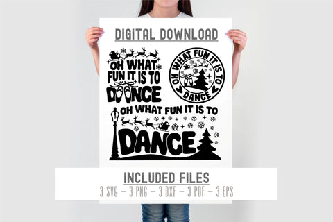 Oh What Fun It Is To Dance svg cut file | Christmas Dance Quote | Ballet Holiday Shirt SVG TonisArtStudio 