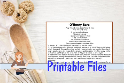 O'Henry Bars & Fudge Krispies Recipe Cards 3D Paper Family Creations 