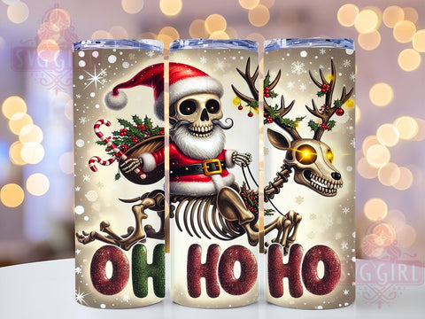 OHHOHO, Skeleton Christmas, 20oz Tumbler, Holiday PNG, Funny Xmas, Tumbler Design, Christmas Humor, Sublimation Wrap Sublimation SvggirlplusArt 