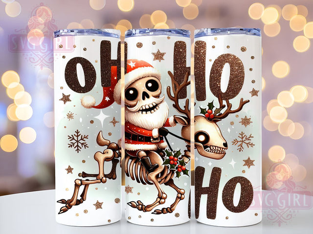OHHOHO, Skeleton Christmas, 20oz Tumbler, Holiday PNG, Funny Xmas, Tumbler Design, Christmas Humor, Sublimation Wrap Sublimation SvggirlplusArt 
