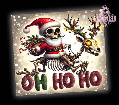 OHHOHO, Skeleton Christmas, 20oz Tumbler, Holiday PNG, Funny Xmas, Tumbler Design, Christmas Humor, Sublimation Wrap Sublimation SvggirlplusArt 