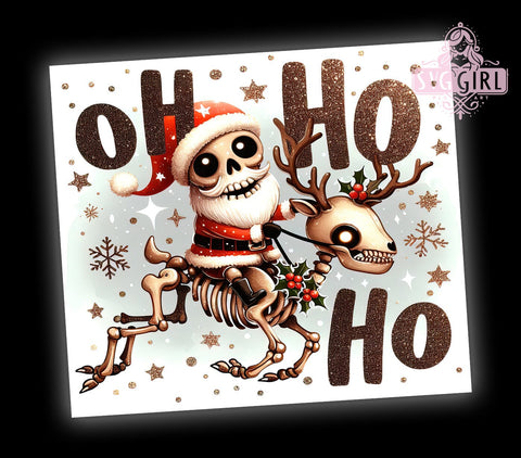 OHHOHO, Skeleton Christmas, 20oz Tumbler, Holiday PNG, Funny Xmas, Tumbler Design, Christmas Humor, Sublimation Wrap Sublimation SvggirlplusArt 