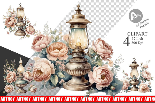 Oil Lamp Clipart Sublimation artnoy 