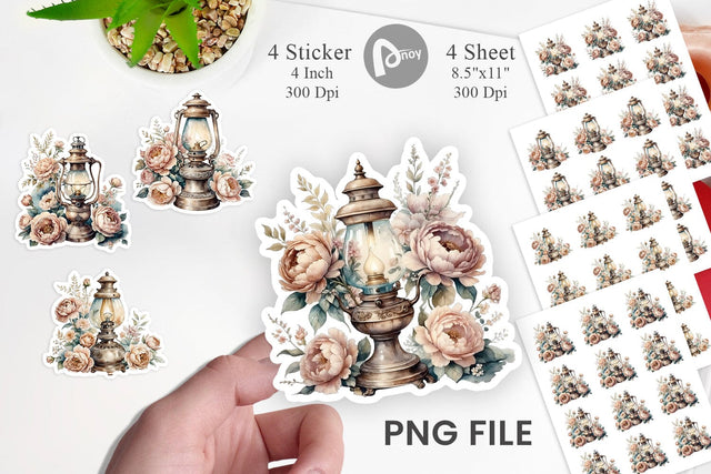 Oil Lamp Sticker Sublimation artnoy 