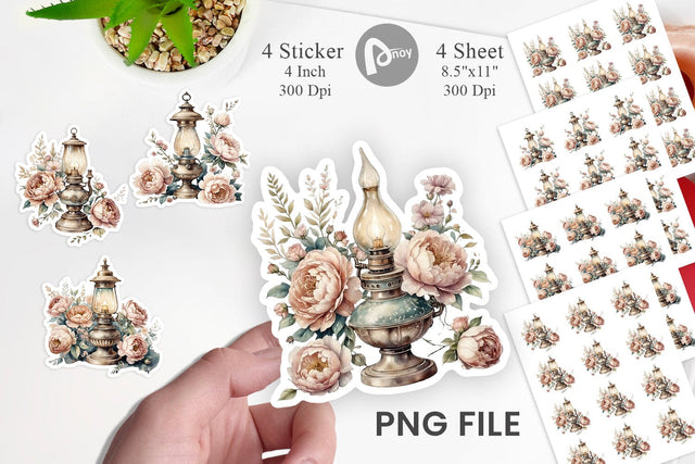 Oil Lamp Sticker Sublimation artnoy 