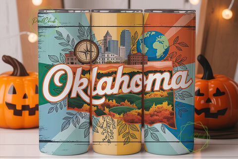 Oklahoma State Pride 20oz Tumbler Wrap Sublimation PixelChick 