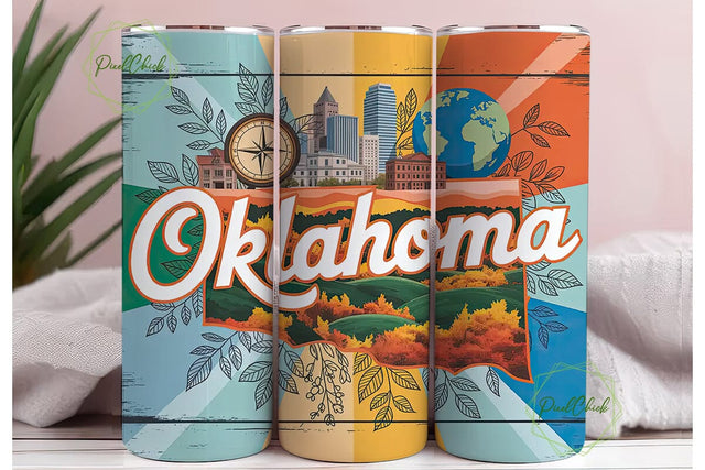 Oklahoma State Pride 20oz Tumbler Wrap Sublimation PixelChick 