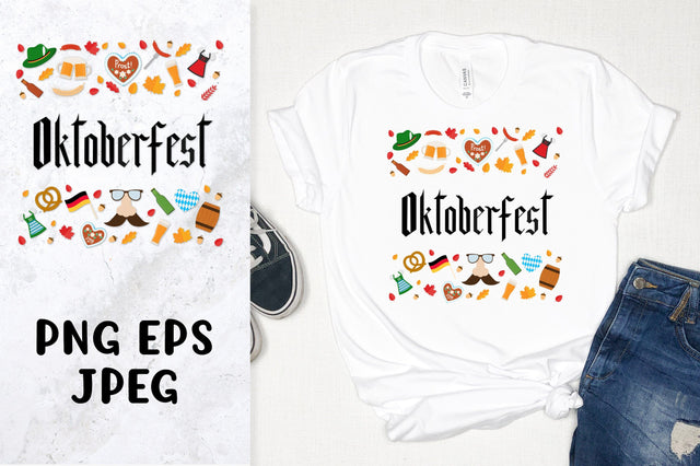 Oktoberfest sublimation design. Fraktur gothic lettering Sublimation LaBelezoka 