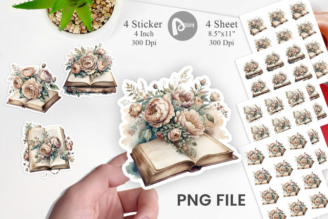 Old Book Sticker Sublimation artnoy 