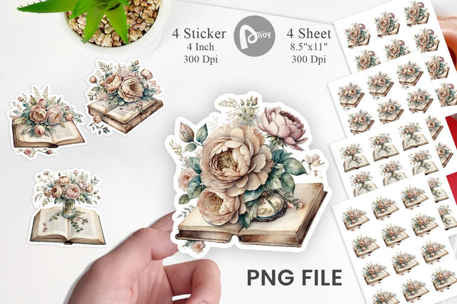 Old Book Sticker Sublimation artnoy 