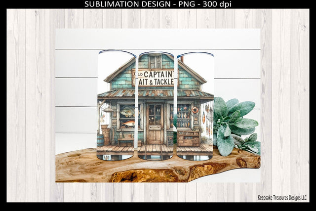 Old Captain Fishing Tumbler Design PNG, 20oz Straight Tumbler Sublimation, Fisherman Gift, Father's Day Fishing Tumbler Wrap Sublimation Keepsake Treasures Designs LLC. 