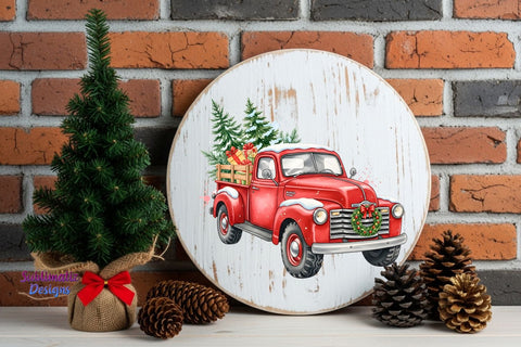Old Farm Christmas Red Truck PNG | Christmas Sublimation Design PNG Sublimation Sublimatiz Designs 