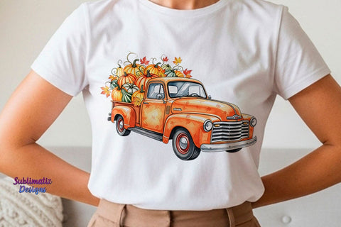 Old Farm Truck with Pumpkins PNG Sublimation Sublimatiz Designs 