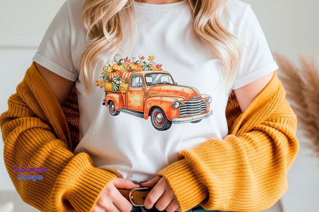 Old Farm Truck with Pumpkins PNG Sublimation Sublimatiz Designs 