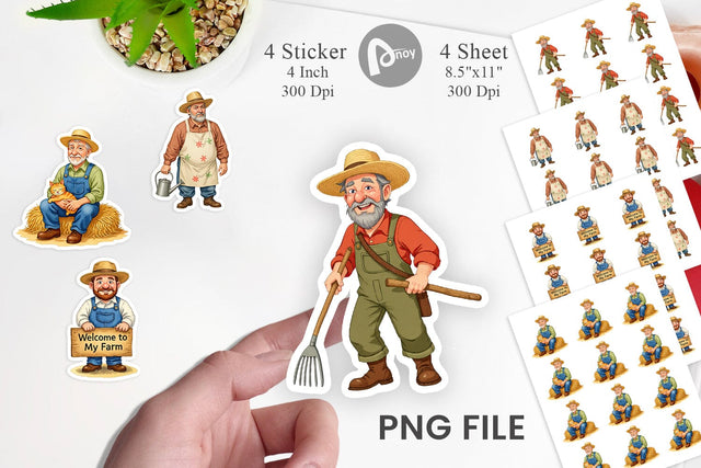 Old Farmer Sticker Sublimation artnoy 