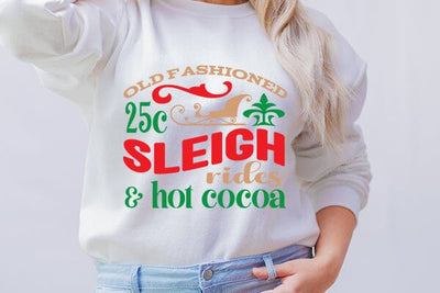 Old fashioned 25c sleigh rides & hot cocoa SVG Angelina750 
