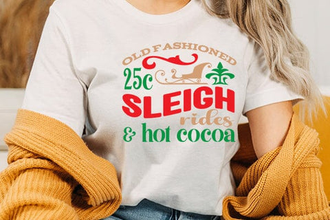 Old fashioned 25c sleigh rides & hot cocoa SVG Angelina750 