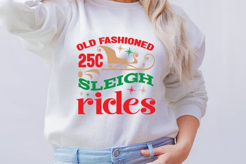 Old fashioned 25c sleigh rides SVG Angelina750 