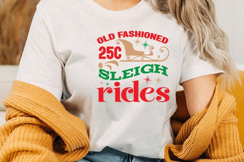 Old fashioned 25c sleigh rides SVG Angelina750 