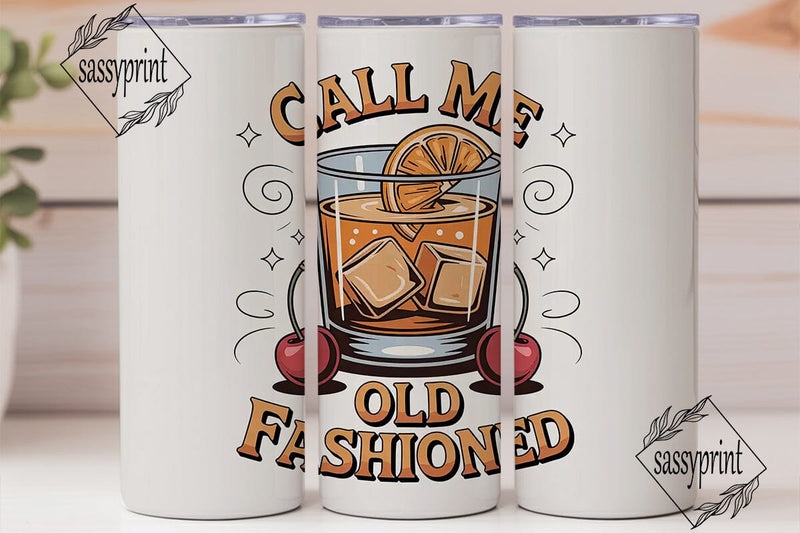 Old Fashioned Cocktail 20oz Tumbler Wrap Sublimation sassyprint 