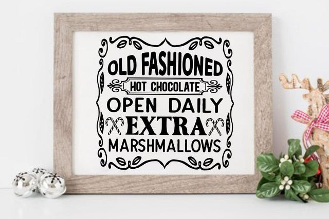Old fashioned hot chocolate open daily extra marshmallows SVG Angelina750 