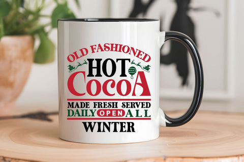 Old Fashioned Hot Cocoa Made Fresh Served Daily Open All Winter SVG Angelina750 