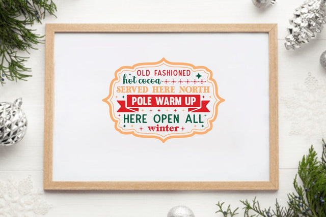 Old fashioned hot cocoa served here north pole warm up here open all winter SVG Angelina750 