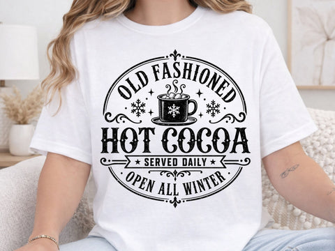 Old Fashioned Hot Cocoa Vintage Sign PNG SVG DesignDestine 