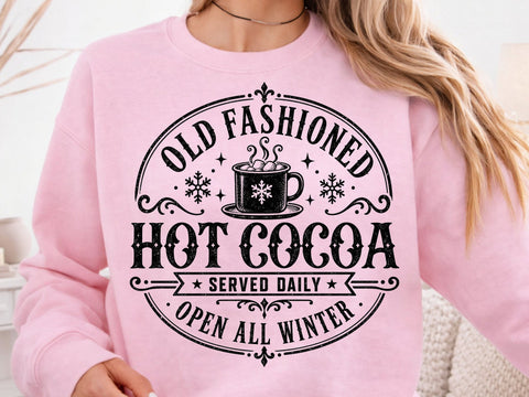 Old Fashioned Hot Cocoa Vintage Sign PNG SVG DesignDestine 