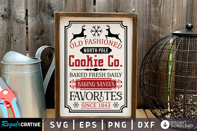 Old fashioned north pole cookie co svg design SVG Regulrcrative 