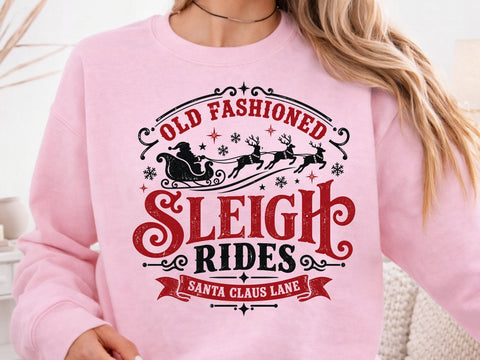 Old Fashioned Sleigh Rides Christmas PNG SVG DesignDestine 
