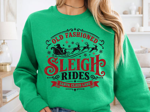 Old Fashioned Sleigh Rides Christmas PNG SVG DesignDestine 