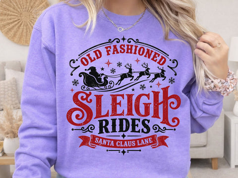 Old Fashioned Sleigh Rides Christmas PNG SVG DesignDestine 