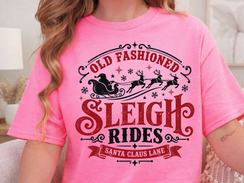Old Fashioned Sleigh Rides Christmas PNG SVG DesignDestine 