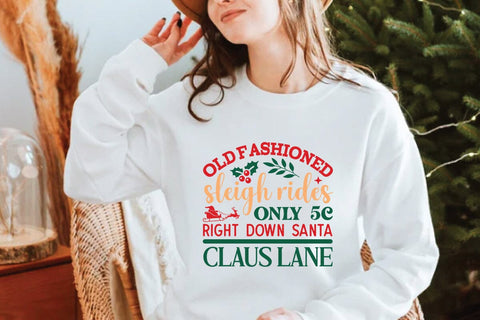 Old fashioned sleigh rides only 5c right down santa claus lane SVG Angelina750 